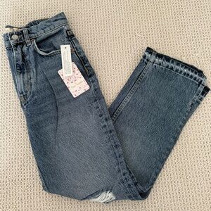 NWT Free People We The Free Denim Distresses Raw Hem Jeans, 24